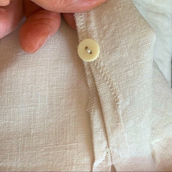 EILEEN FISHER 100% Linen Button Up Sleeveless Top Tunic Beige Sand Summer Size S - Picture 9 of 16